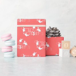 Tanzende Bunnies "Es ist ein Mädchen!" Rosa Wrappe Geschenkpapier