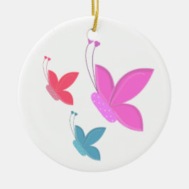 Tanzende bunte Schmetterlinge Keramik Ornament