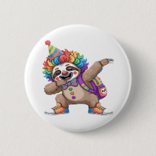 Tanzende Clowntrommeln Spooky Halloween-Faulenzer Button