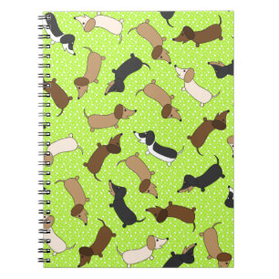 Tanzende Dackeln (Lime Green) Notizblock