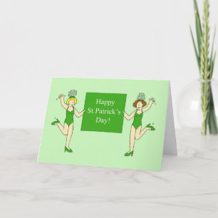 Tanzende Damen am St. Patrick's Day Karte