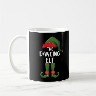 Tanzende Elf-Familie passende Gruppe Weihnachtsfei Kaffeetasse