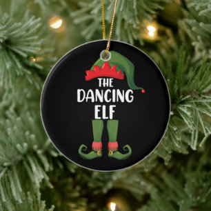 Tanzende Elf-Familie passende Gruppen-Weihnachtsfe Keramik Ornament