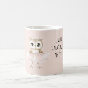 Tanzende Eule mit rosa Tutu Ballerina Kaffeetasse