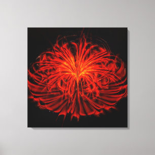 Tanzende Feuerwerk-Rote Wand-Kunst ausgedehnte Leinwanddruck