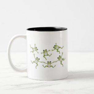 Tanzende Frösche Süßer Amphibien-Naturliebhaber-Ge Zweifarbige Tasse