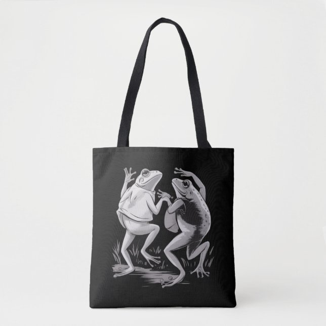 Tanzende Frösche Toad Goblincore Dark Academia Ret Tasche (Vorderseite)