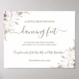 Tanzende Füße Flip Flops Hochzeitsempfang Schild