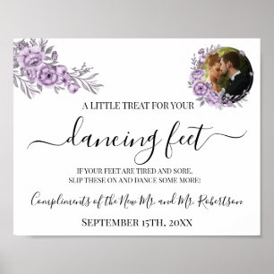 Tanzende Füße Flip Flops Hochzeitsempfangsschild Poster