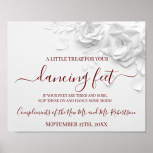 Tanzende Füße Flip Flops Hochzeitsempfangsschild Poster