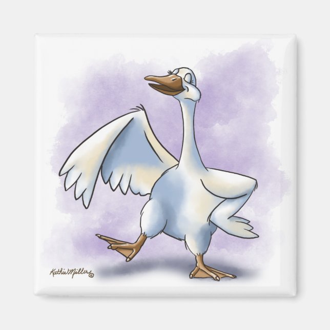 Tanzende Gans Cartoon Magnet (Vorne)
