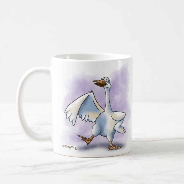 Tanzende Gans-Kartoon Kaffeetasse (Links)