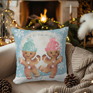 Tanzende Gingerbread-Kekse Weihnachtsfreude Kissen