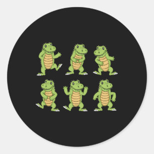 Tanzende Krokodile Kinder Alligator Lover Men Croc Runder Aufkleber