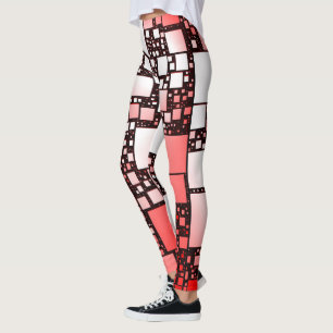 Tanzende Leggings auf dem Roten und dem Weißen Pla