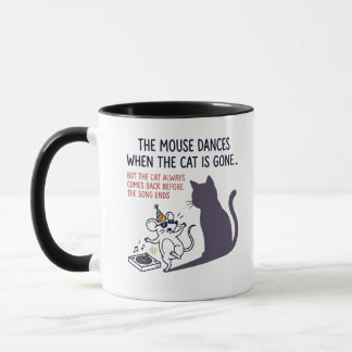 Tanzende Maus und Plattenspieler Illustration | Hu Tasse