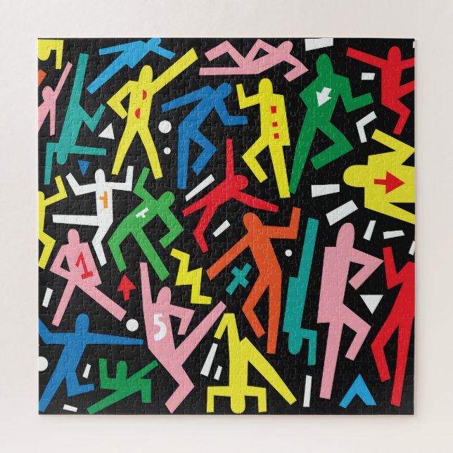 Tanzende Menschen, doodle Set Muster. (Vertikal)