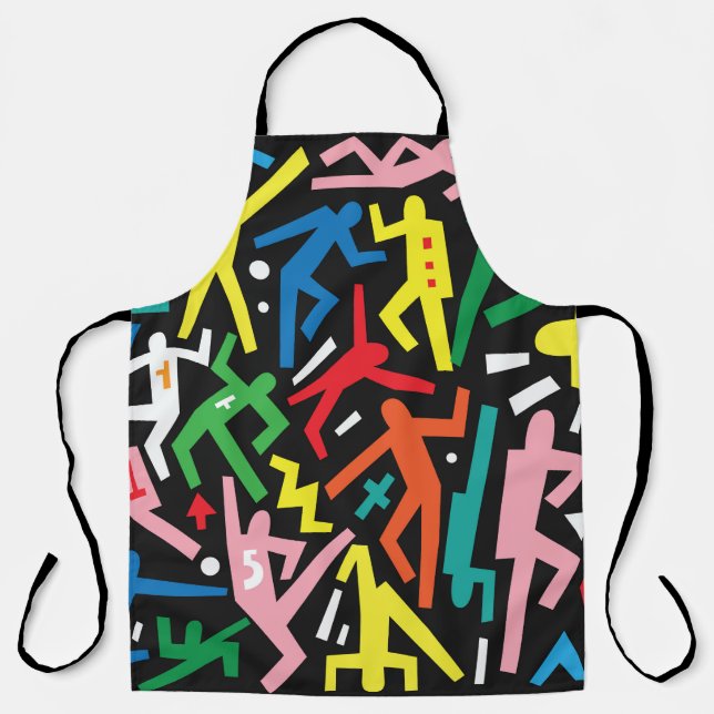 Tanzende Menschen, doodle Set Muster. Schürze (Vorderseite)