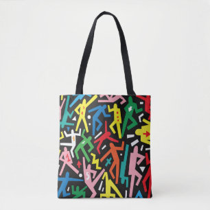 Tanzende Menschen, doodle Set Muster. Tasche