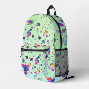 Tanzende Musik der Farben auf Grün Bedruckter Rucksack