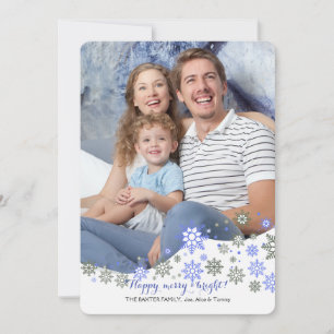 Tanzende Schneeflocken Foto Weihnachtskarte Einladung