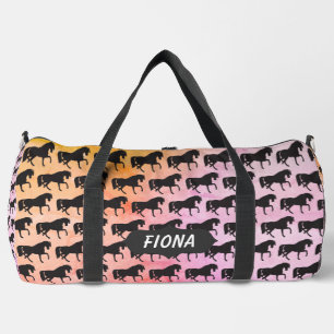 Tanzende schwarze Pferde Duffle Bag