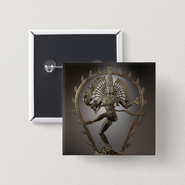 Tanzende Shiva Goddess Statue Button (Vorne & Hinten)