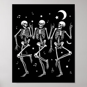 Tanzende Skelette Halloween Lustiger Skelett-Tanz Poster