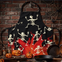 Tanzende Skelette in Flammen für Halloween