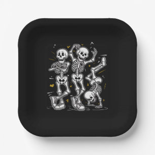 Tanzende Skelette Tanz Challenge Halloween Pappteller