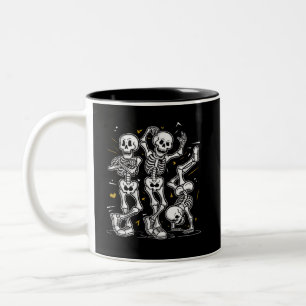 Tanzende Skelette Tanz Challenge Halloween  Zweifarbige Tasse