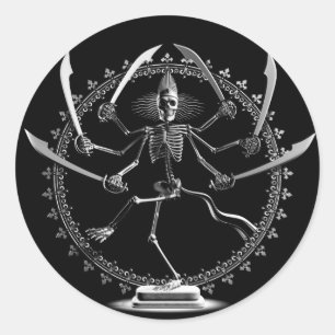 Tanzende Skelettgöttin-Stickers Runder Aufkleber