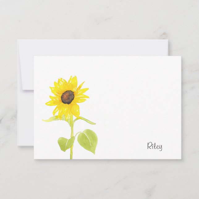 "Tanzende Sonnenblume" Mitteilungskarte (Vorderseite)