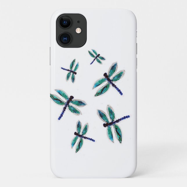Tanzende Turquoise Dragonfly Bugs Case-Mate iPhone Hülle (Rückseite)