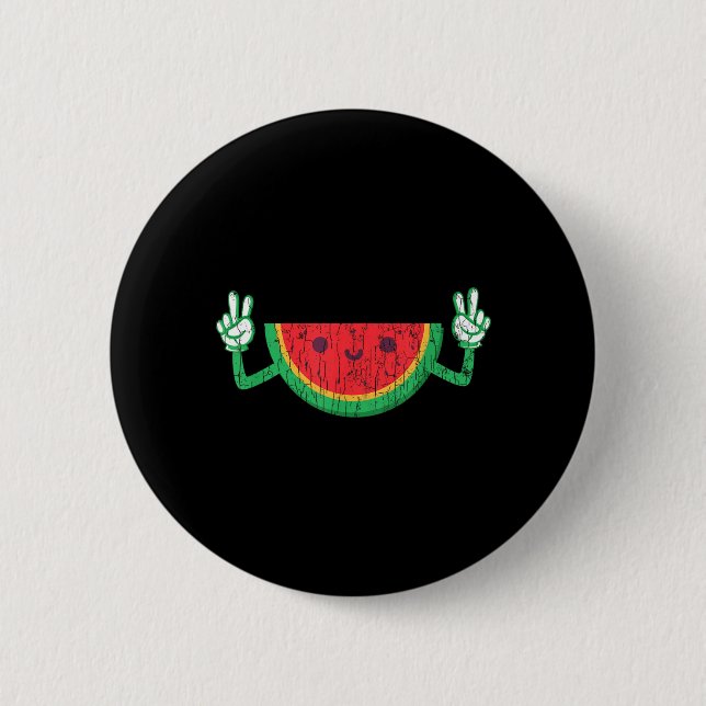 Tanzende Wassermelone Lustiger Sommer Fruchtliebha Button (Vorderseite)