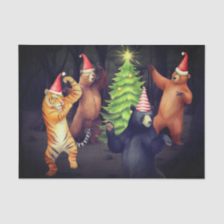 TANZENDE WEIHNACHTSBÄREN SEIDENPAPER SEIDENPAPIER