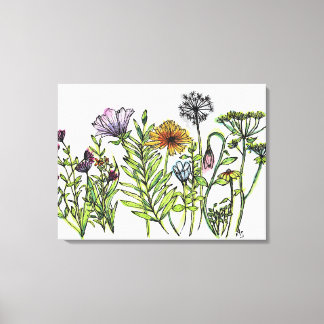 Tanzende Wildblumen Leinwanddruck