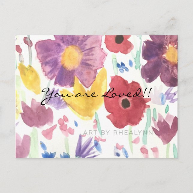 Tanzende Wildblumen Postkarte (Vorderseite)