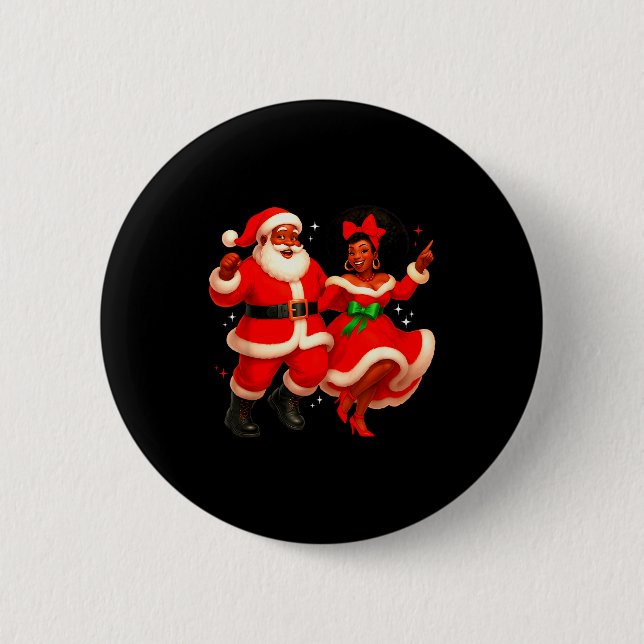 Tanzender afrikanischer Weihnachtsmann Herr Frau C Button (Vorderseite)