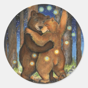 Tanzender Bär Runder Aufkleber