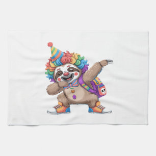 Tanzender Clown Dabbing Gruseliger Halloween-Fault Geschirrtuch