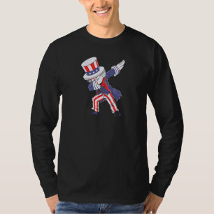 Tanzender Dabbing Onkel Sam 4. Juli Jungen Mädchen T-Shirt