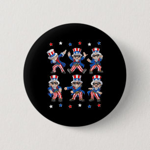 Tanzender Dabbing Uncle Sam 4. Juli Jungen Mädchen Button