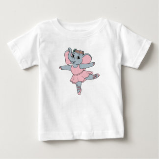 Tanzender Elefant Ballerina Rosa Ballett Tier Kuns Baby T-shirt