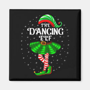 Tanzender Elf Weihnachten Familie Passende Frauen Magnet