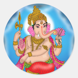 Tanzender Ganesha-Aufkleber Runder Aufkleber
