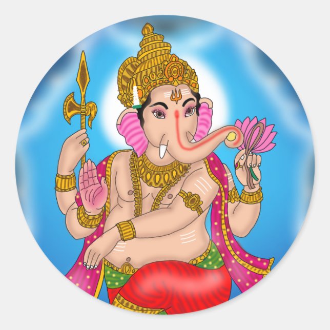 Tanzender Ganesha-Aufkleber  Runder Aufkleber (Vorderseite)