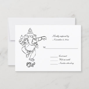 Tanzender Ganesha   Indische Hochzeits-RSVP Einladung