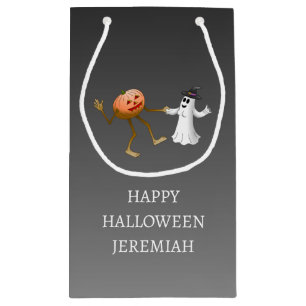 Tanzender Halloween-Kürbis und Geist Kleine Geschenktüte