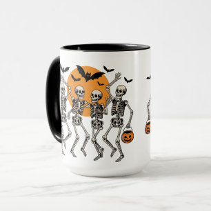Tanzender Halloween-Skelett-Kürbis-Tanz Tasse
